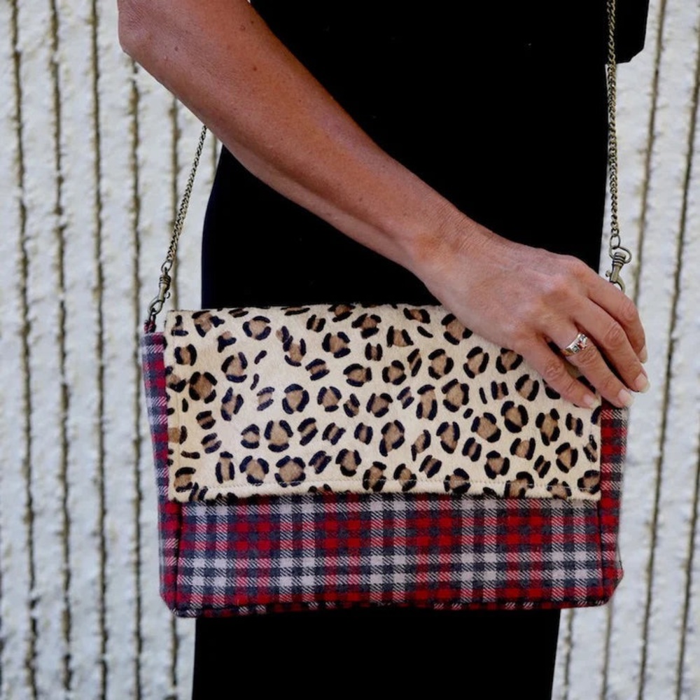 Plaid Leopard Crossbody
